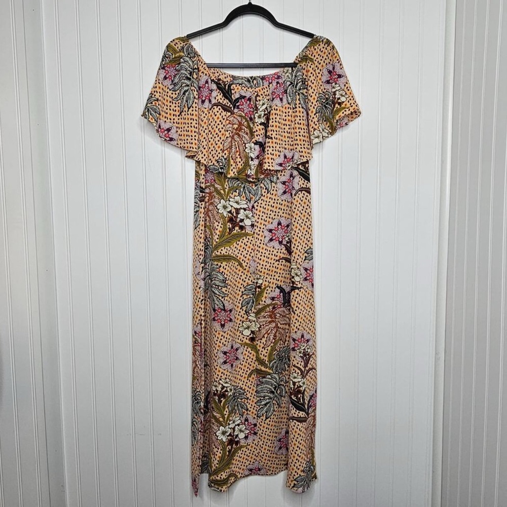 Zara off the shoulder floral midi dress